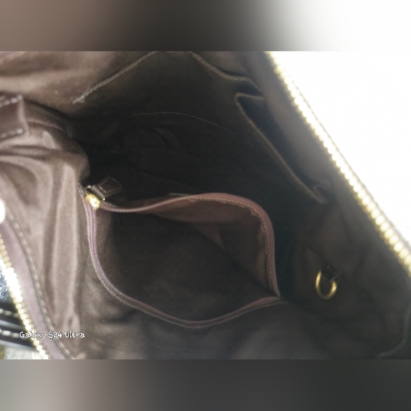 Coach Patchwork Bag Signature Fabric Leather Tan Brown Shoulder Purse - Picture 6 of 7